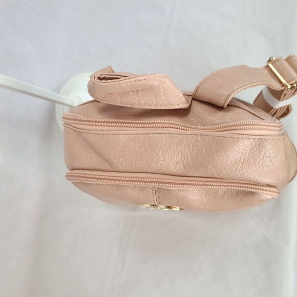 New DAISY FUENTES Blush Faux Lather Double Zip Around Backpack $98 - Picture 6 of 10